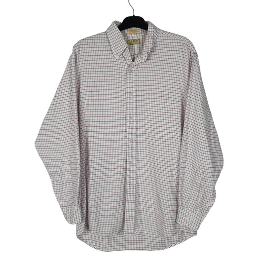 Mens Red L.L.Bean Vintage 90s Made In USA Long Sleeve Shirt