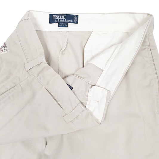 Mens Cream Polo Ralph Lauren Philip Pant Vintage 90s Trousers