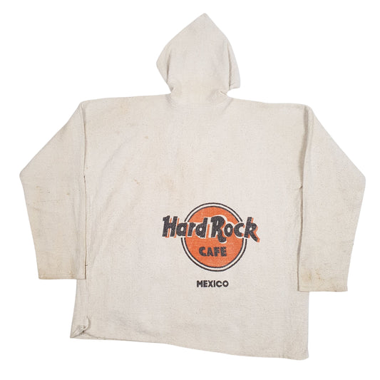 Mens Cream Hard Rock Vintage Baja Hoodie Jumper