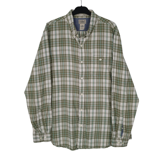 Mens Green L.L.Bean Long Sleeve Shirt