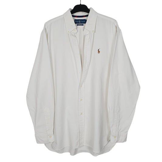 Mens White Ralph Lauren Oxford Long Sleeve Shirt