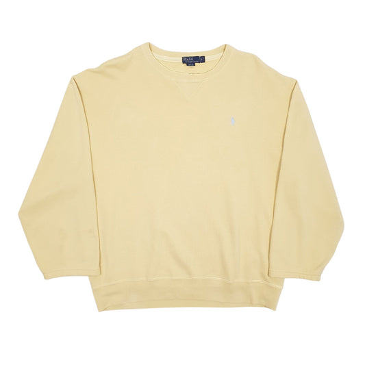 Mens Yellow Polo Ralph Lauren Vintage 90s Crewneck Jumper