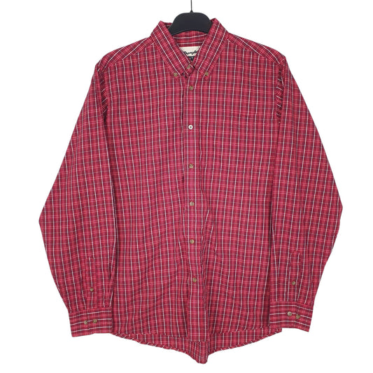 Mens Red Wrangler Riata Long Sleeve Shirt
