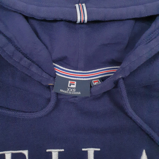 Mens Navy Fila Spellout Hoodie Jumper