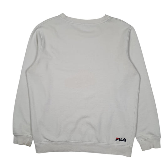 Mens White Fila Crewneck Jumper