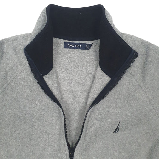 Mens Grey Nautica Quarter Zip Jumper