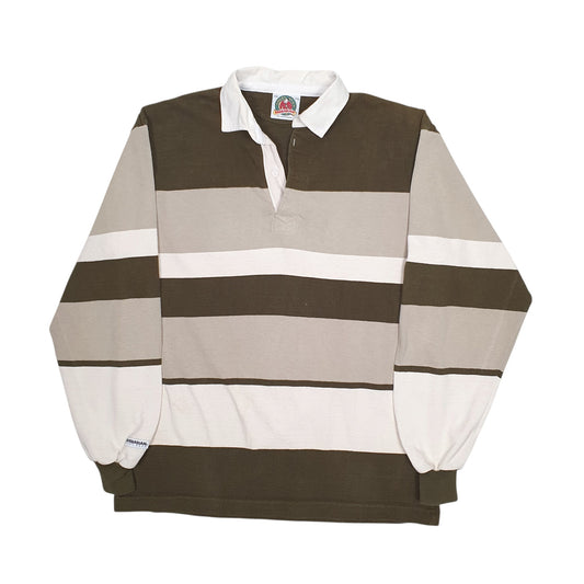 Mens Grey Barbarian Rugby Long Sleeve Polo Shirt