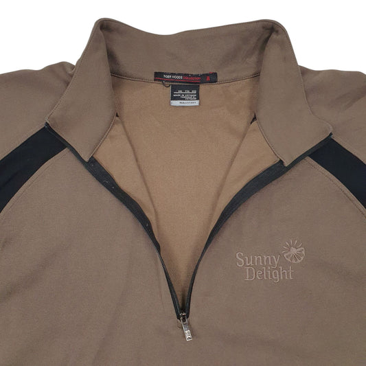 Mens Brown Nike Tiger Woods Collection Quarter Zip Coat