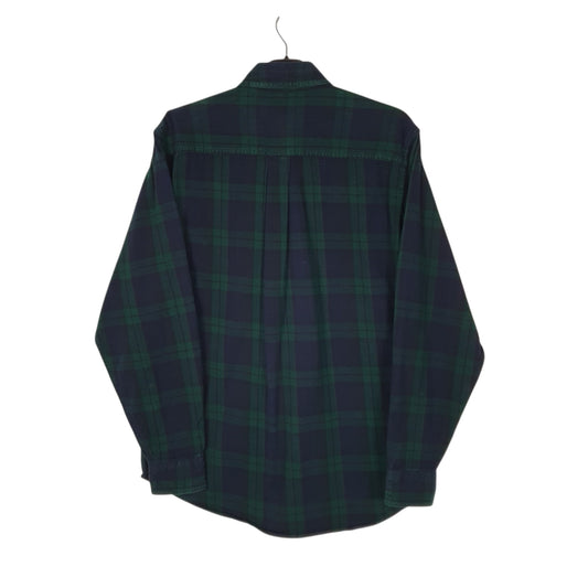 Mens Navy L.L.Bean Thick Flannel Plaid Chamois Shirt