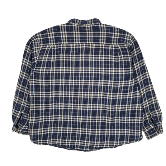 Mens Navy Wrangler Workwear Plaid Chore Coat