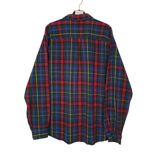 Mens Green L.L.Bean Scotch Plaid Flannel Shirt