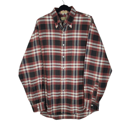 Mens Grey L.L.Bean Vintage 80s Long Sleeve Shirt