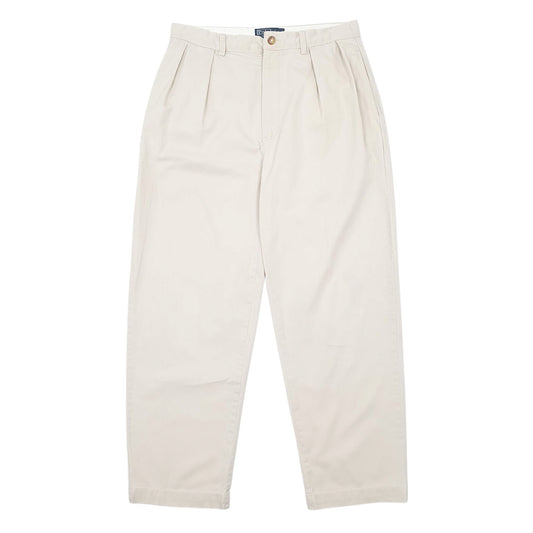Mens Cream Polo Ralph Lauren Double Pleated Andrew Pant Chino Trousers