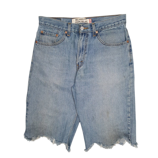 Mens Blue Levis Cut Off Denim Shorts
