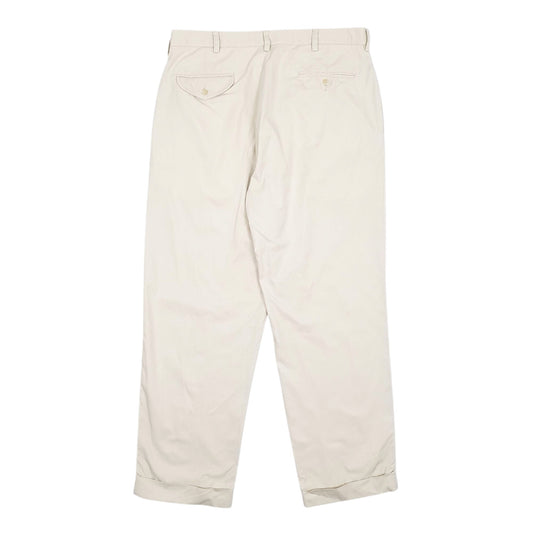 Mens Cream Polo Ralph Lauren Hammond Pant Pleated Trousers