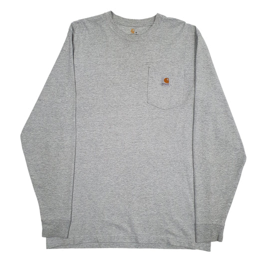 Mens Grey Carhartt Long Sleeve T Shirt