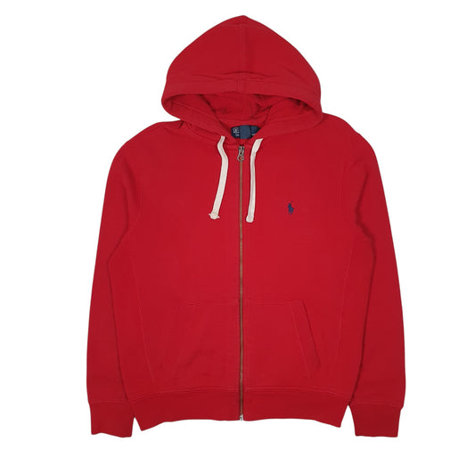 Mens Red Polo Ralph Lauren Hoodie Full Zip Jumper