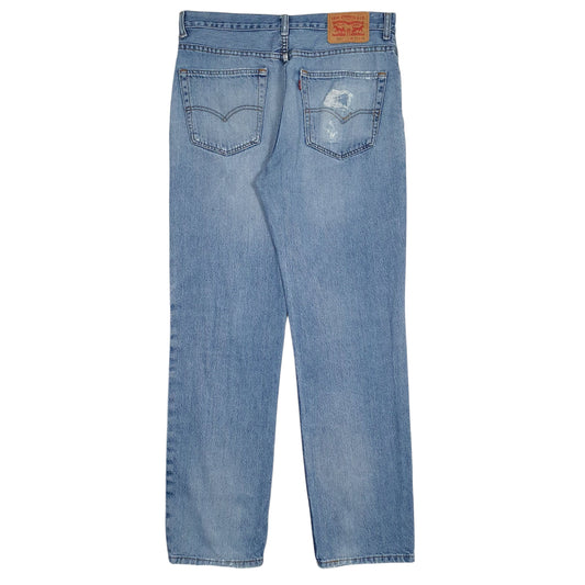 Mens Blue Levis Distressed Jeans