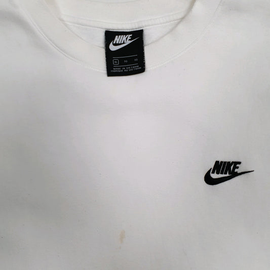 Mens White Nike Crewneck Jumper