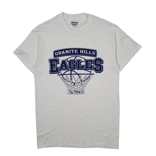 Womens White Gildan Granite Hills Eagles Basketball Short Sleeve T Shirt