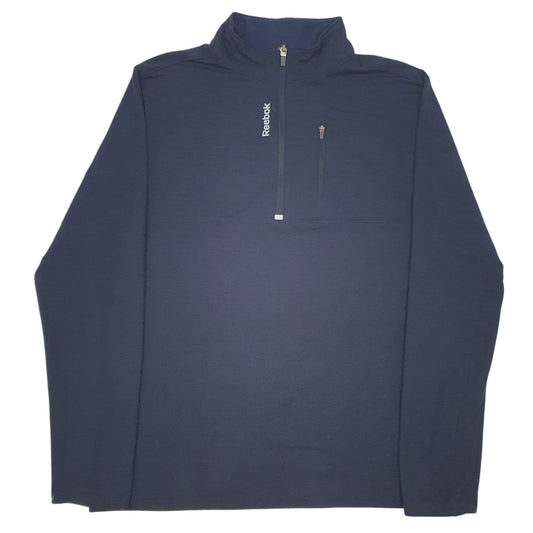 Mens Navy Reebok Quarter Zip Jumper