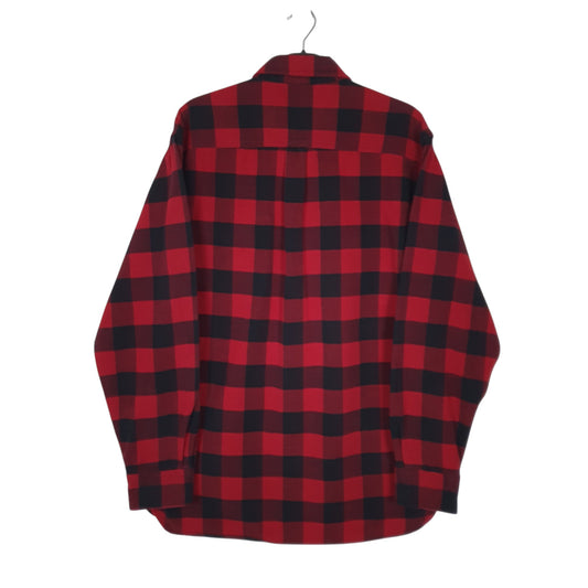 Mens Red L.L.Bean Chamois Thick Flannel Plaid Shirt