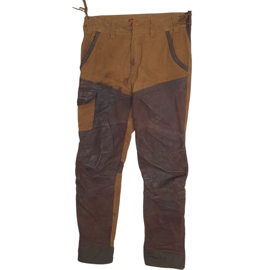Mens Brown September Leather Motorcycle Cargo Trousers