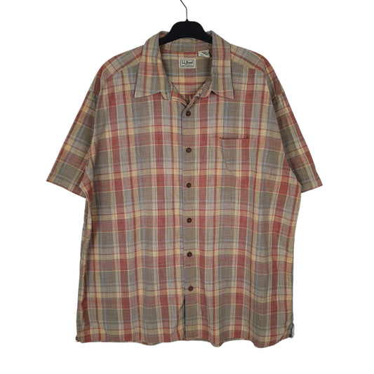 Mens Brown L.L.Bean Short Sleeve Shirt