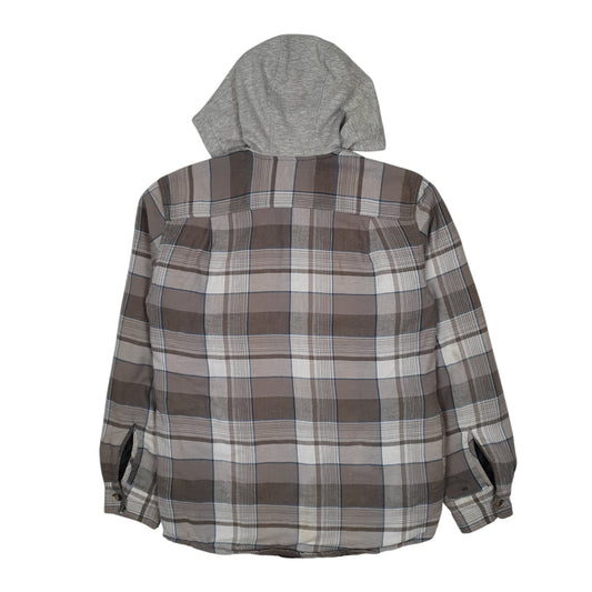 Mens Grey Wrangler Shacket Chore Hoodie Coat