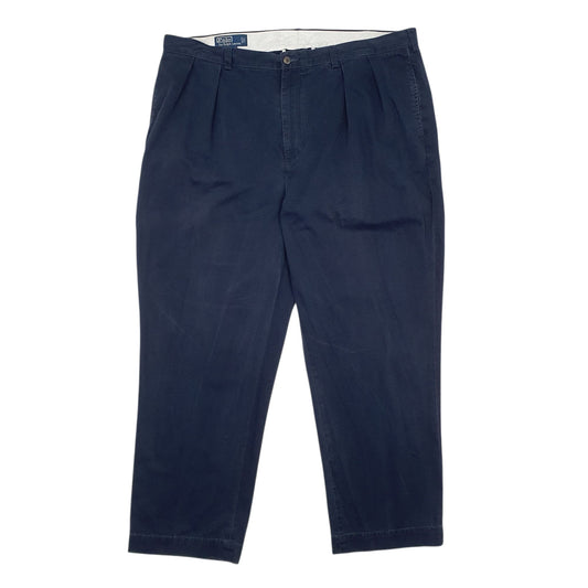 Mens Navy Polo Ralph Lauren Andrew Pant Pleated 90s Chino Trousers