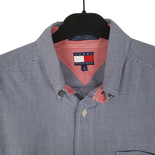 Mens Blue Tommy Hilfiger Houndstooth Vintage 00s Shirt