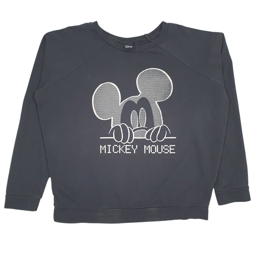 Womens Black Disney Mickey Mouse Crewneck Jumper