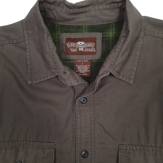 Mens Khaki Levis Fleece Lined Coat