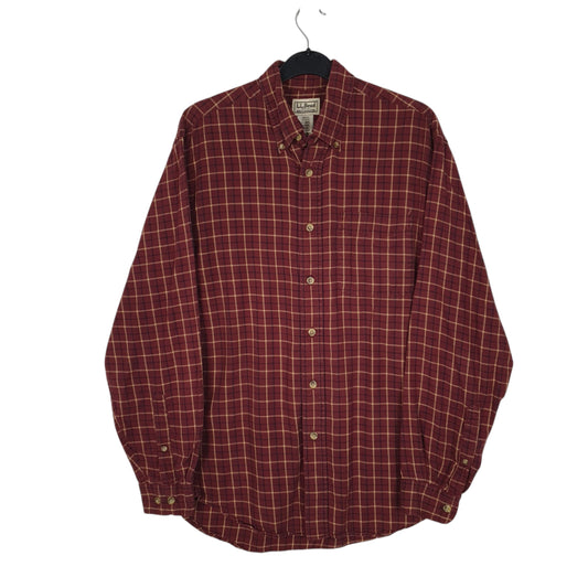 Mens Burgundy L.L.Bean Long Sleeve Shirt