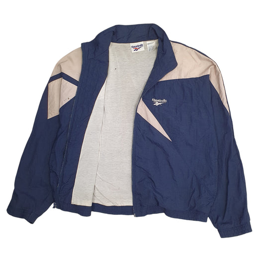 Mens Navy Reebok Vintage 90s Hoodie Coat