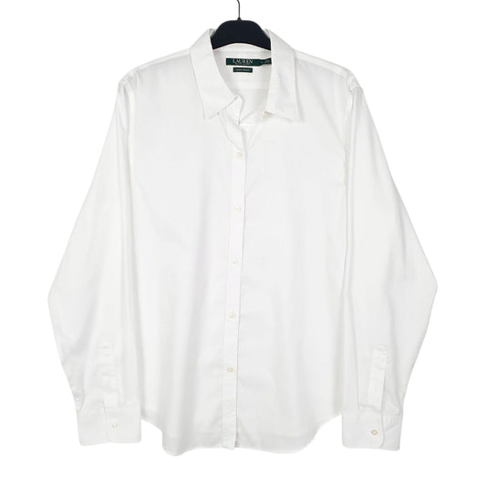 Womens White Ralph Lauren Non-Iron Long Sleeve Shirt