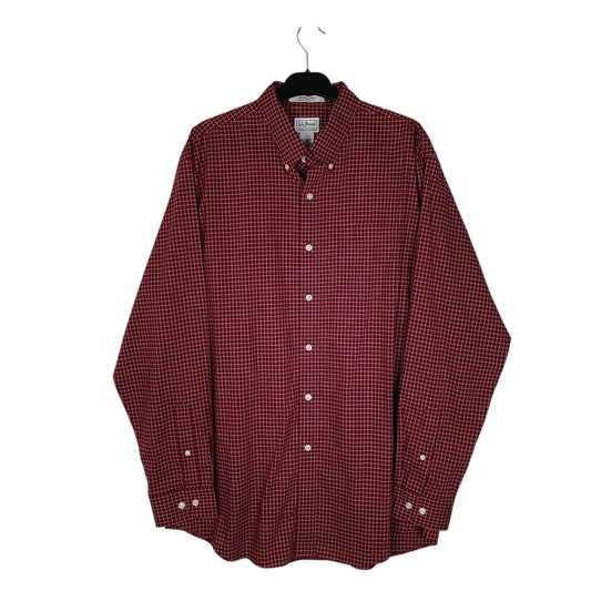 Mens Burgundy L.L.Bean Long Sleeve Shirt
