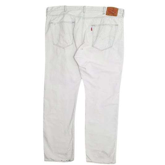 Mens White Levis Distressed Crewneck Jeans