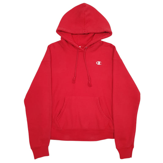 Womens Red Champion Reverse Weave Hoodie Jumper