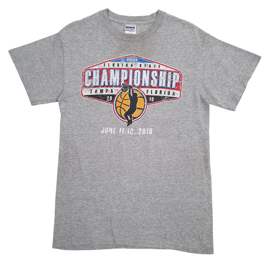 Mens Grey Gildan Basketball Tampa Florida Short Sleeve T Shirt