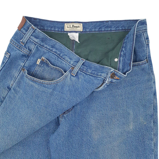 Mens Blue L.L.Bean Blanket Lined Jeans