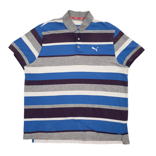 Mens Blue Puma Short Sleeve Polo Shirt