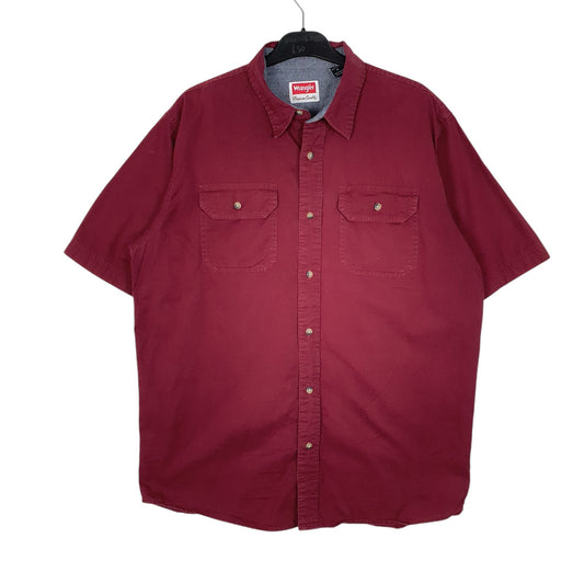 Mens Burgundy Wrangler Short Sleeve Shirt
