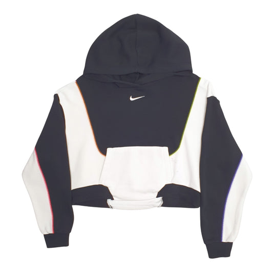 Womens Black Nike Baggy Crop Top Hoodie Jumper