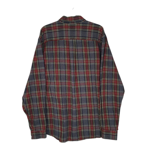 Mens Grey L.L.Bean Thick Flannel Plaid Shirt