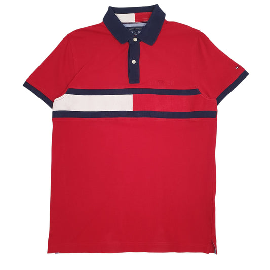 Mens Red Tommy Hilfiger Short Sleeve Polo Shirt
