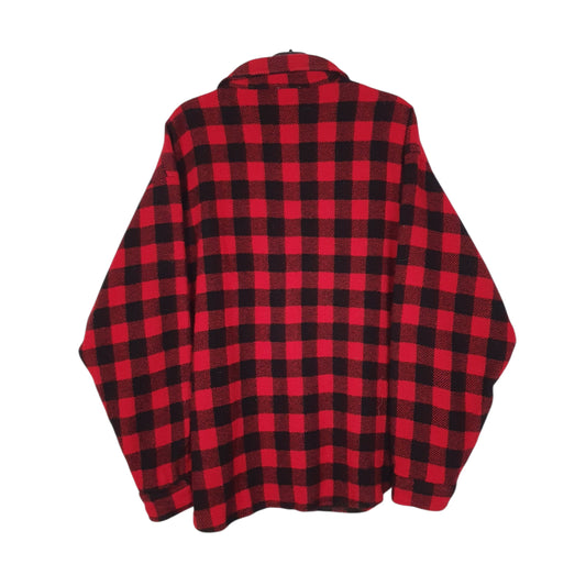 Mens Red Woolrich Thick Shacket Jacket Plaid Shirt