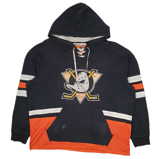 Mens Black CCM NHL Anaheim Ducks Hockey Hoodie Jumper