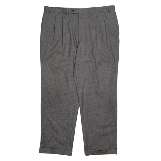 Mens Grey Ralph Lauren Check Houndstooth Formal Trousers