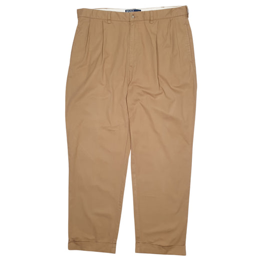 Mens Beige Polo Ralph Lauren Hammond Pant Double Pleated Chino Trousers